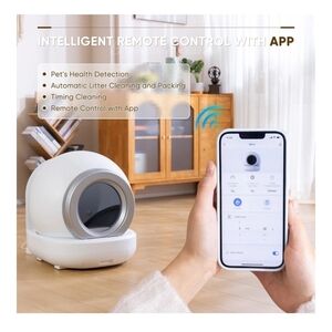 Self-cleaning cat sandbox.